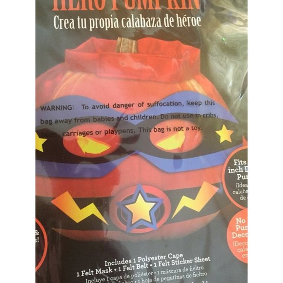 new create your own super hero pumkin fit 9-11" diam halloween fun - Picture 3 of 4
